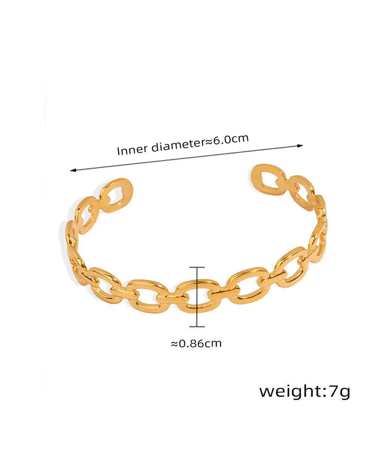 18K gold light luxury fashionable O-shaped design versatile bracelet