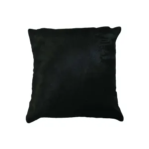 18" Black Cowhide Throw Pillow