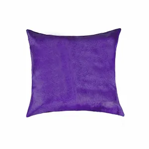 18" Purple Cowhide Throw Pillow