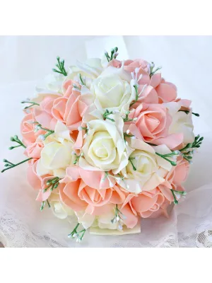 1pc Fashionable, Grand, Elegant Wedding Pe Bride's Simulation Handheld Bouquet