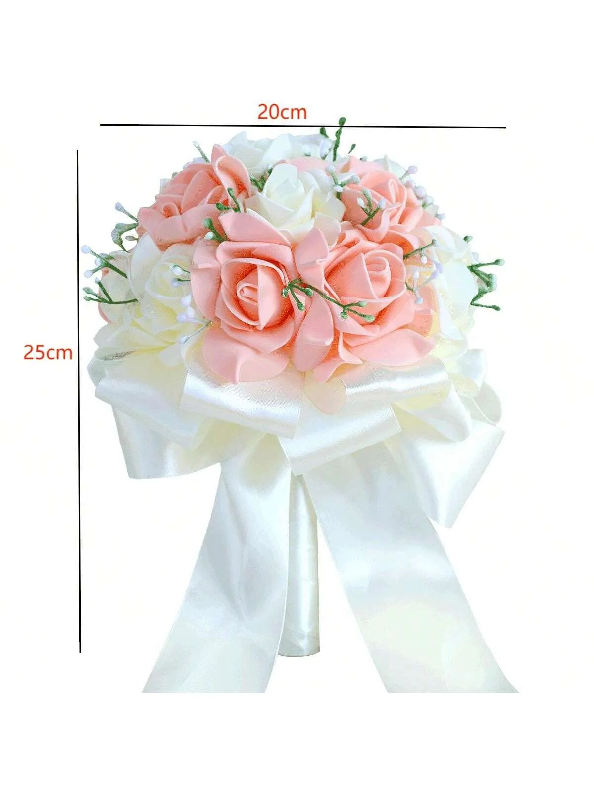 1pc Fashionable, Grand, Elegant Wedding Pe Bride's Simulation Handheld Bouquet