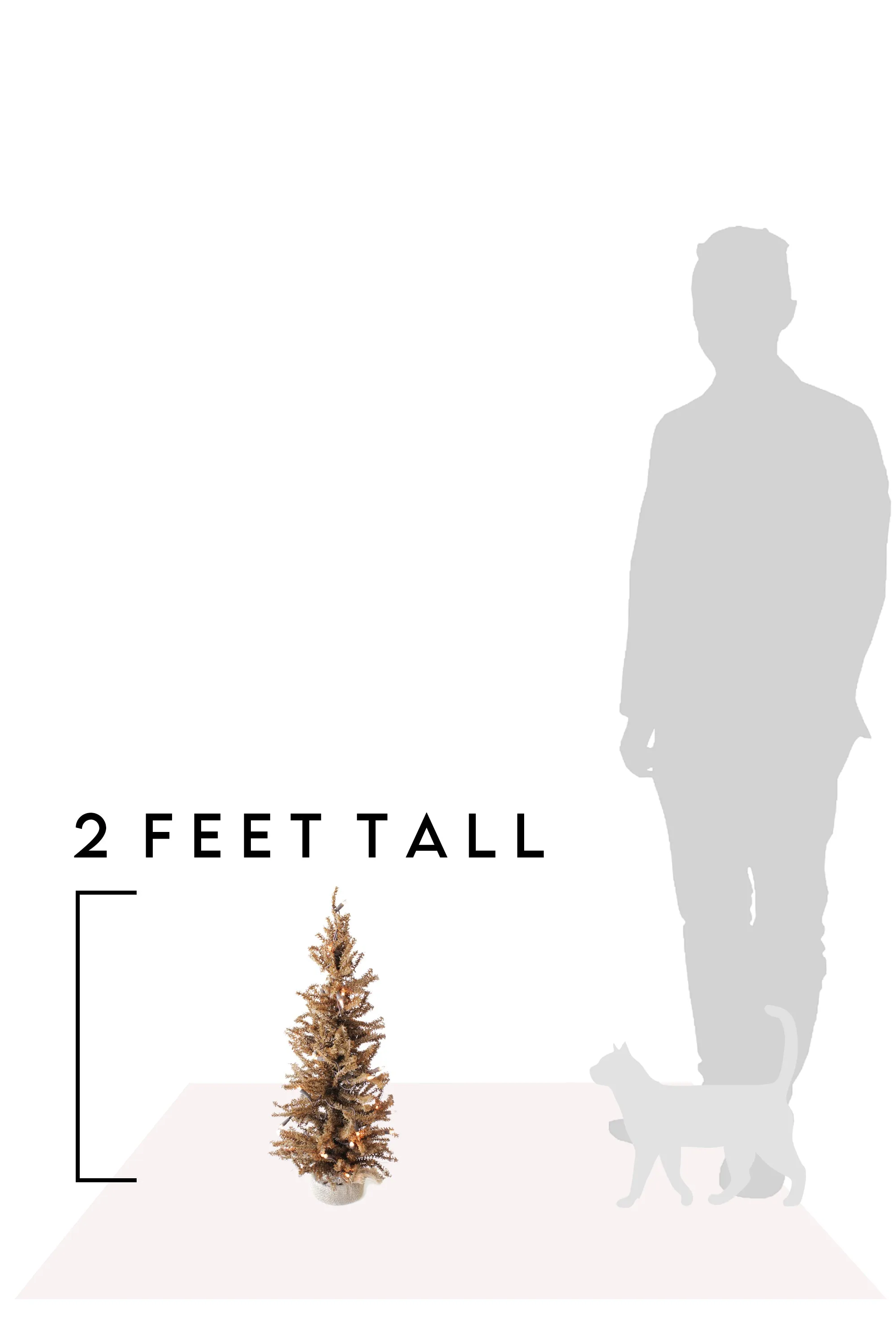 2' Pre-Lit Brown Burlap Base Christmas Tree