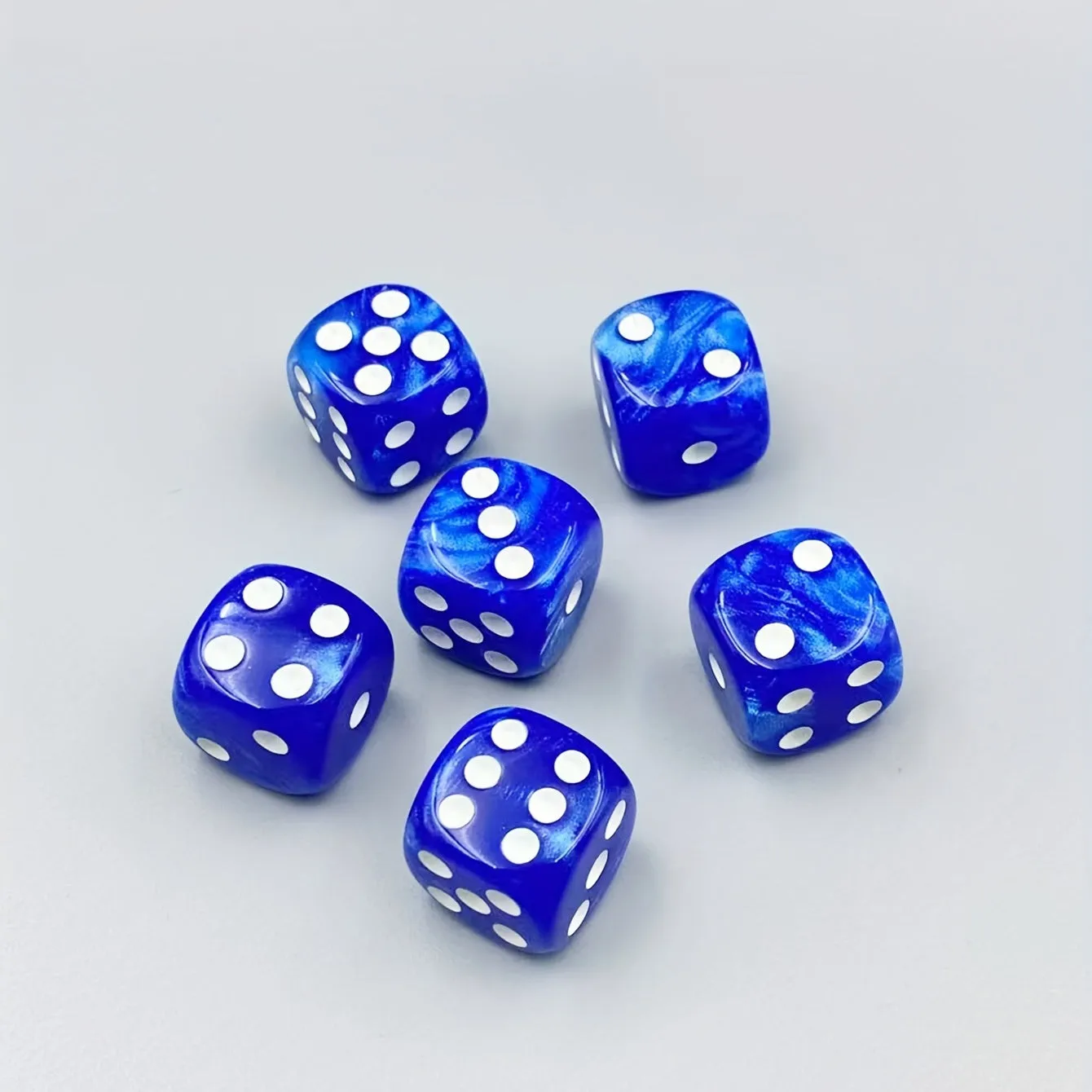 6pc Blue Pearl Pattern Dice Set  Perfect Gaming Gift