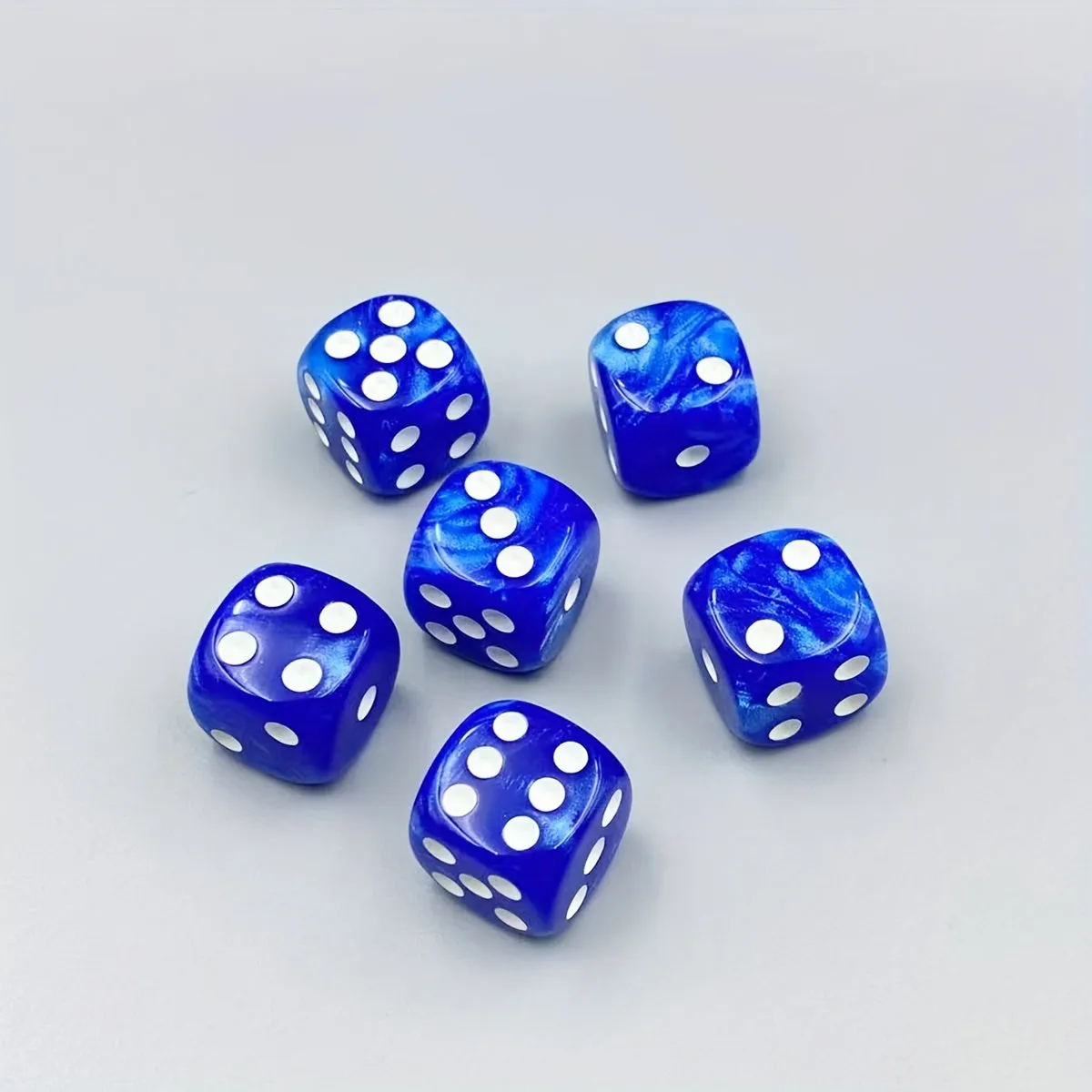 6pc Blue Pearl Pattern Dice Set  Perfect Gaming Gift