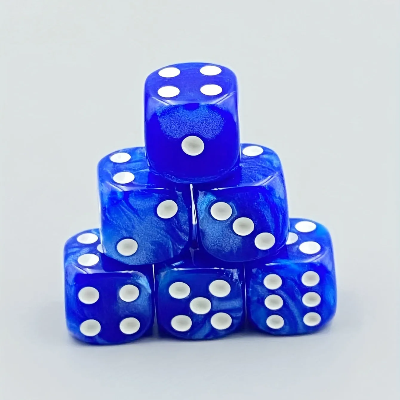 6pc Blue Pearl Pattern Dice Set  Perfect Gaming Gift