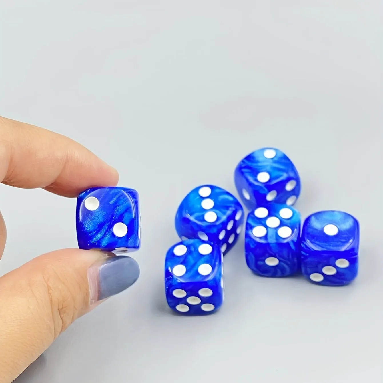 6pc Blue Pearl Pattern Dice Set  Perfect Gaming Gift