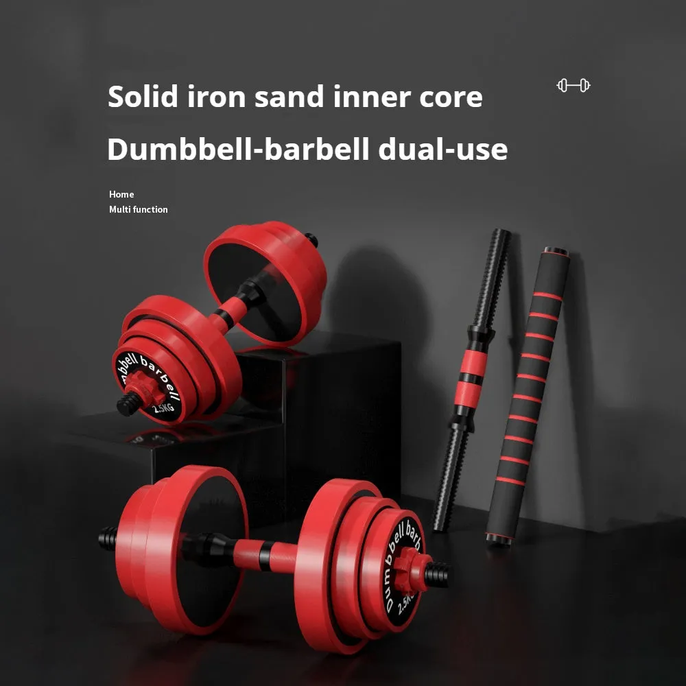 Adjustable Dumbbell Set with Barbells & Kettlebells - Full Body Ergonomic Home Fitness Kit, Rubber-Coated Cast Iron, Compact Design