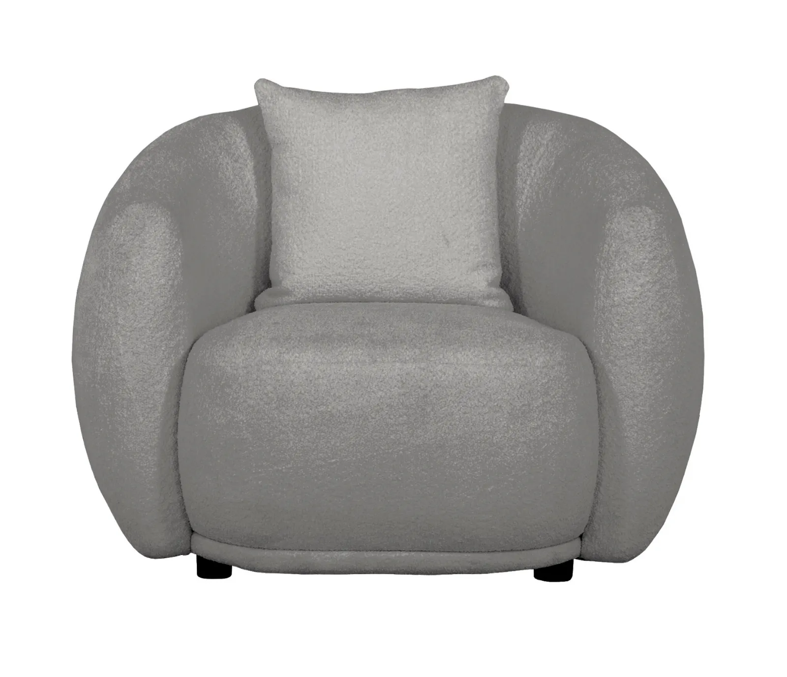 Alba Curve Chair - Pewter Boucle Fabric