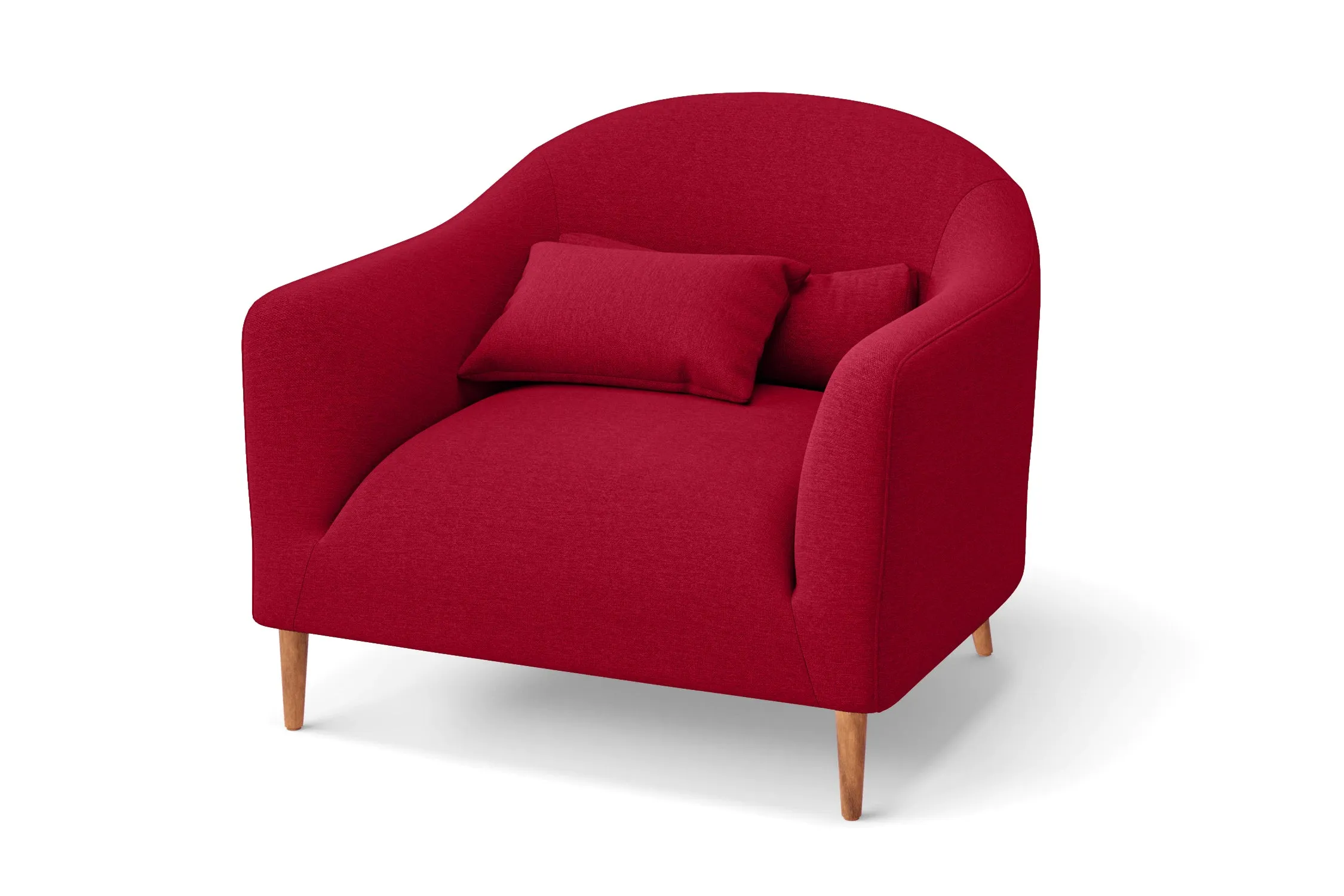 Andria Armchair Red Linen Fabric