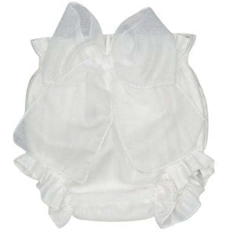 Baby Girls Ivory Bow Bloomer