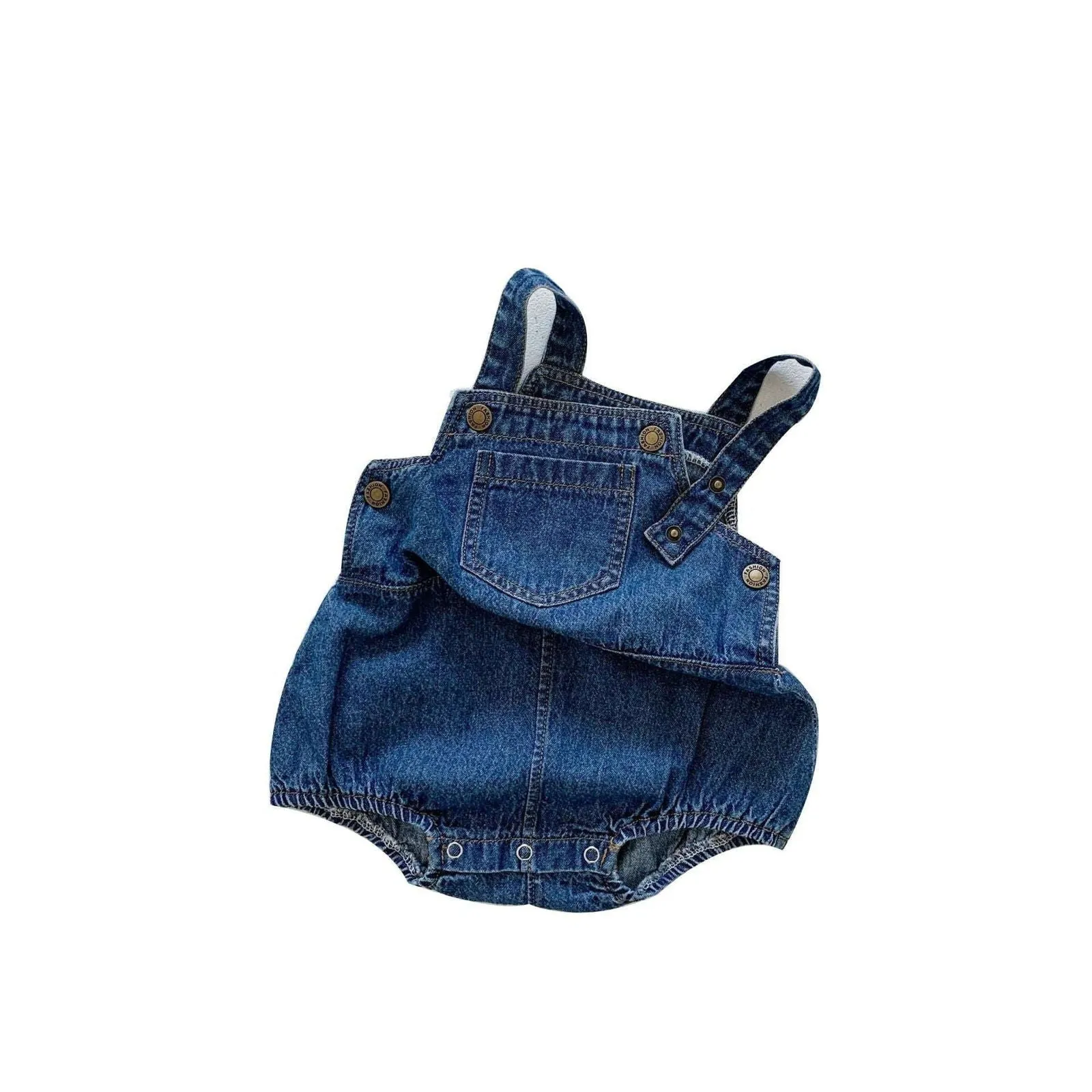 Baby Unisex Comfortable Soft Cotton Sleeveless Denim Jumpsuits