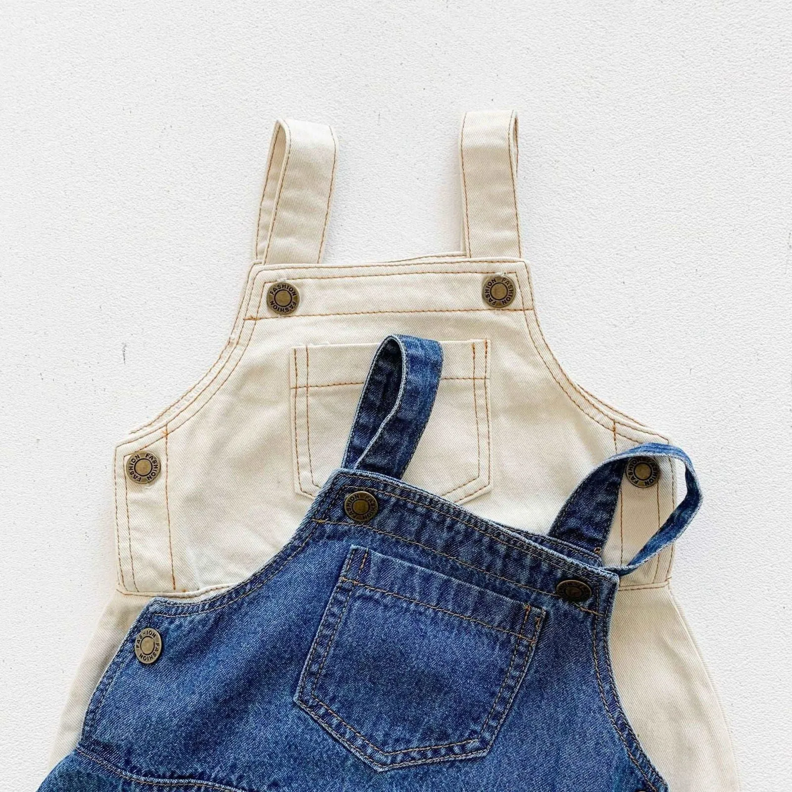 Baby Unisex Comfortable Soft Cotton Sleeveless Denim Jumpsuits