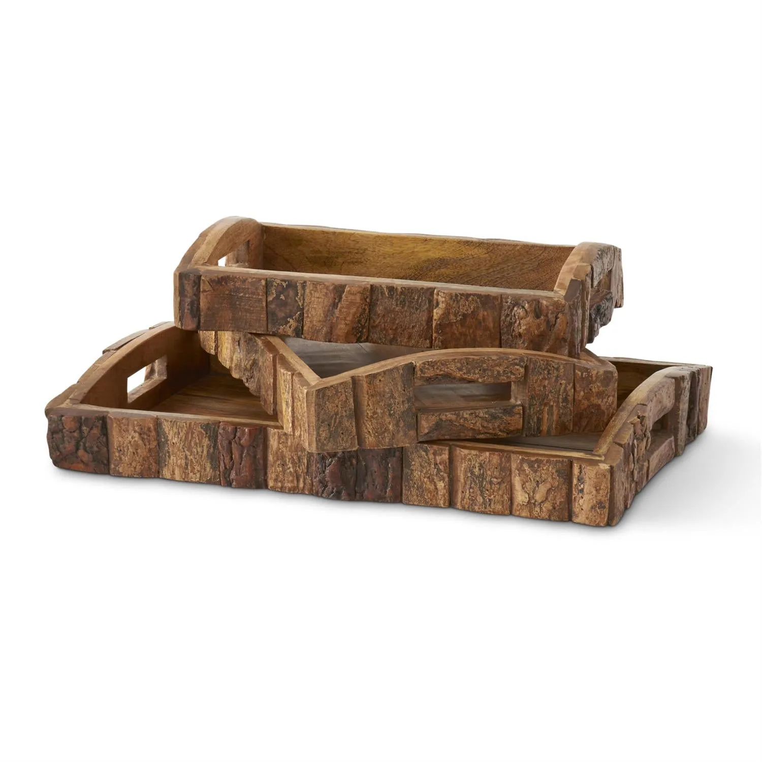 Bark Edge Wood Nesting Trays