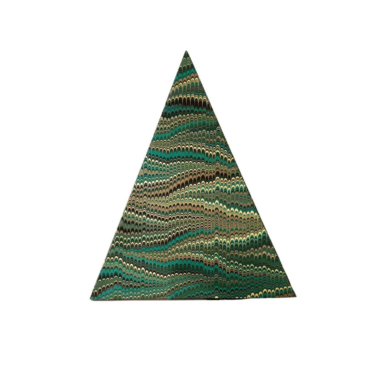 Bespoke Hand-Marbled Paper Pyramid, 7"