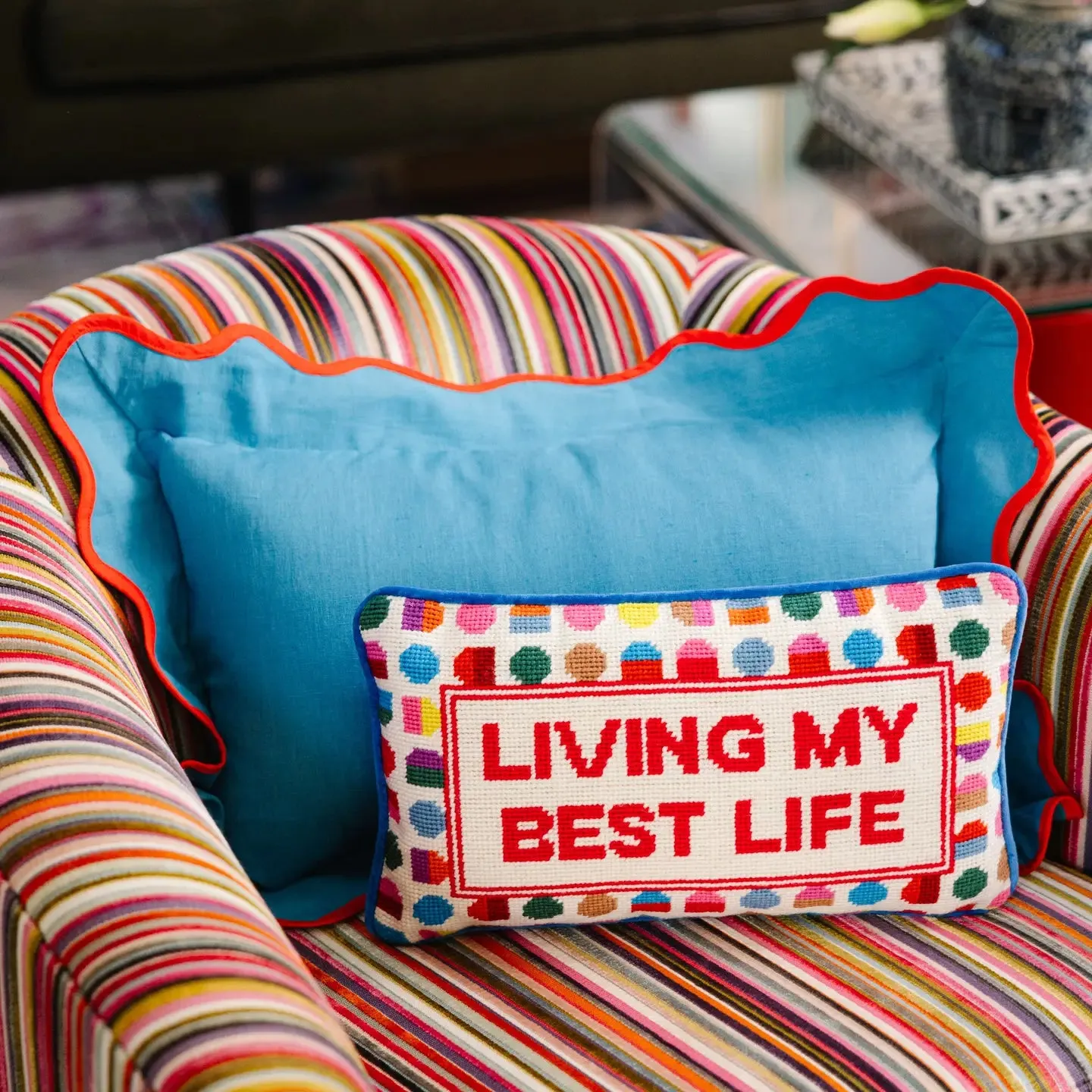 Best Life Needlepoint Pillow