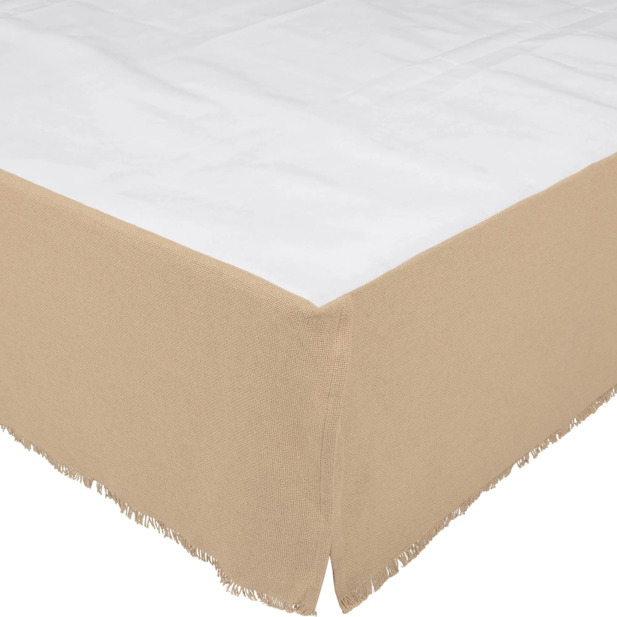 Burlap Fringed Bed Skirt