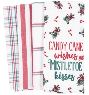 Candy Cane & Mistletoe Kitchen Towels