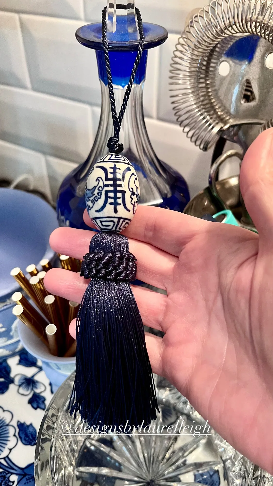 Chinoiserie Decorative Tassel Navy Blue