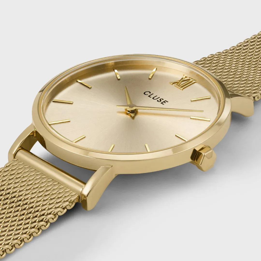 Cluse Minuit Watch Mesh, Full Gold Colour