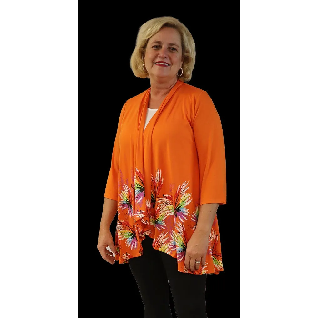 Colorful Butterflies Mandarin Orange Kimono, by A Walk In The Park®