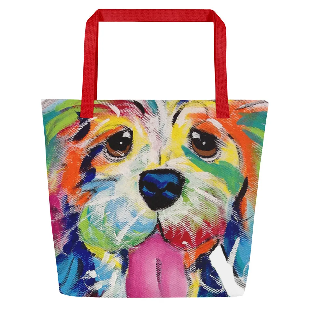 Colorful Dog Face Tote