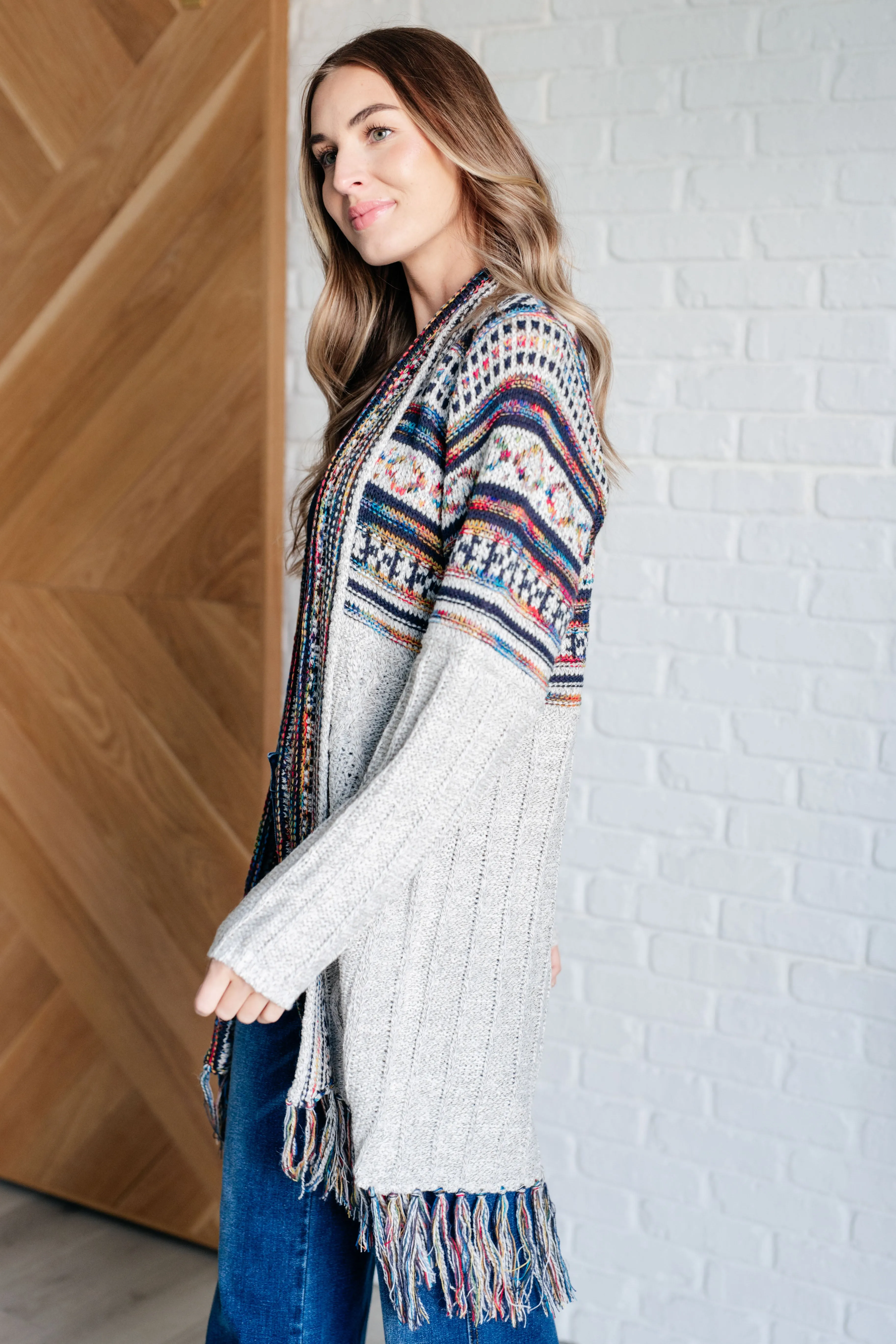 Colorful Fringe Cardigan