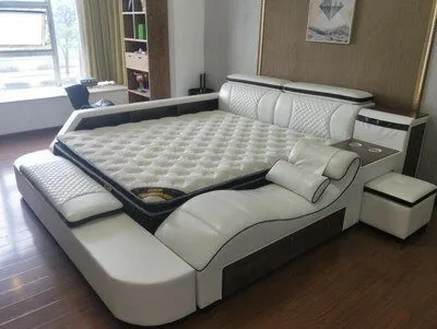 Comfortable Massage Leather Bed Frame