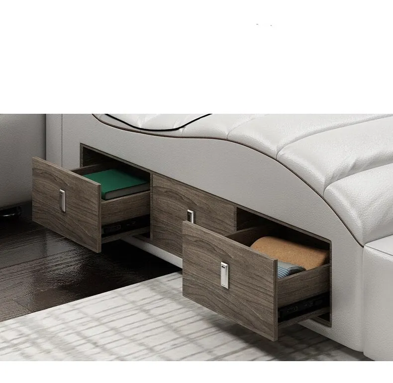 Comfortable Massage Leather Bed Frame