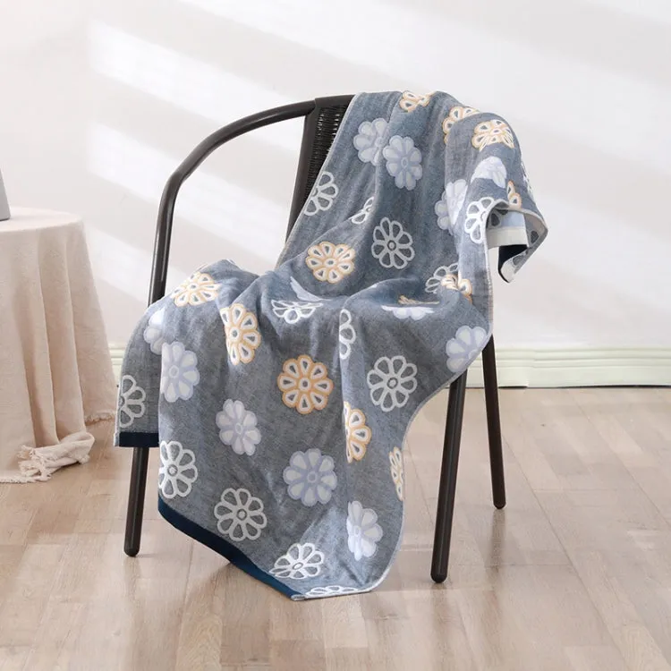 Cotton Bath Towel Soft Comfortable Beach Towel(Little Flower Gray)