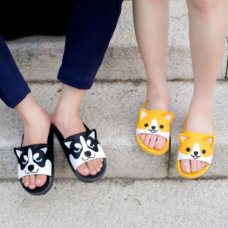 Cute Cat Dog Ears Colorful Plastic Flat Sandals