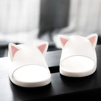 Cute Cat Dog Ears Colorful Plastic Flat Sandals