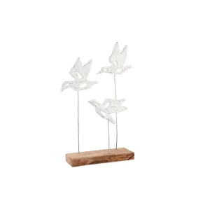 Decorative Figure DKD Home Decor Brown White Iron Mango wood Birds (32 x 10 x 51 cm)