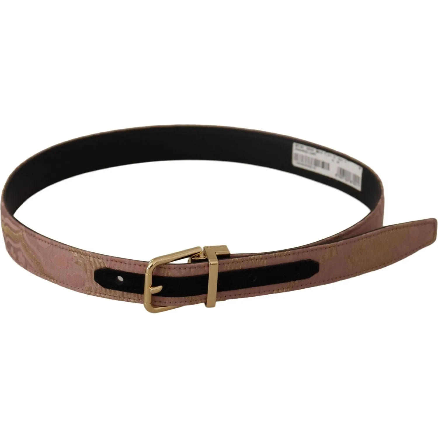 Dolce & Gabbana Chic Rose Pink Leather Belt with Logo Buckle