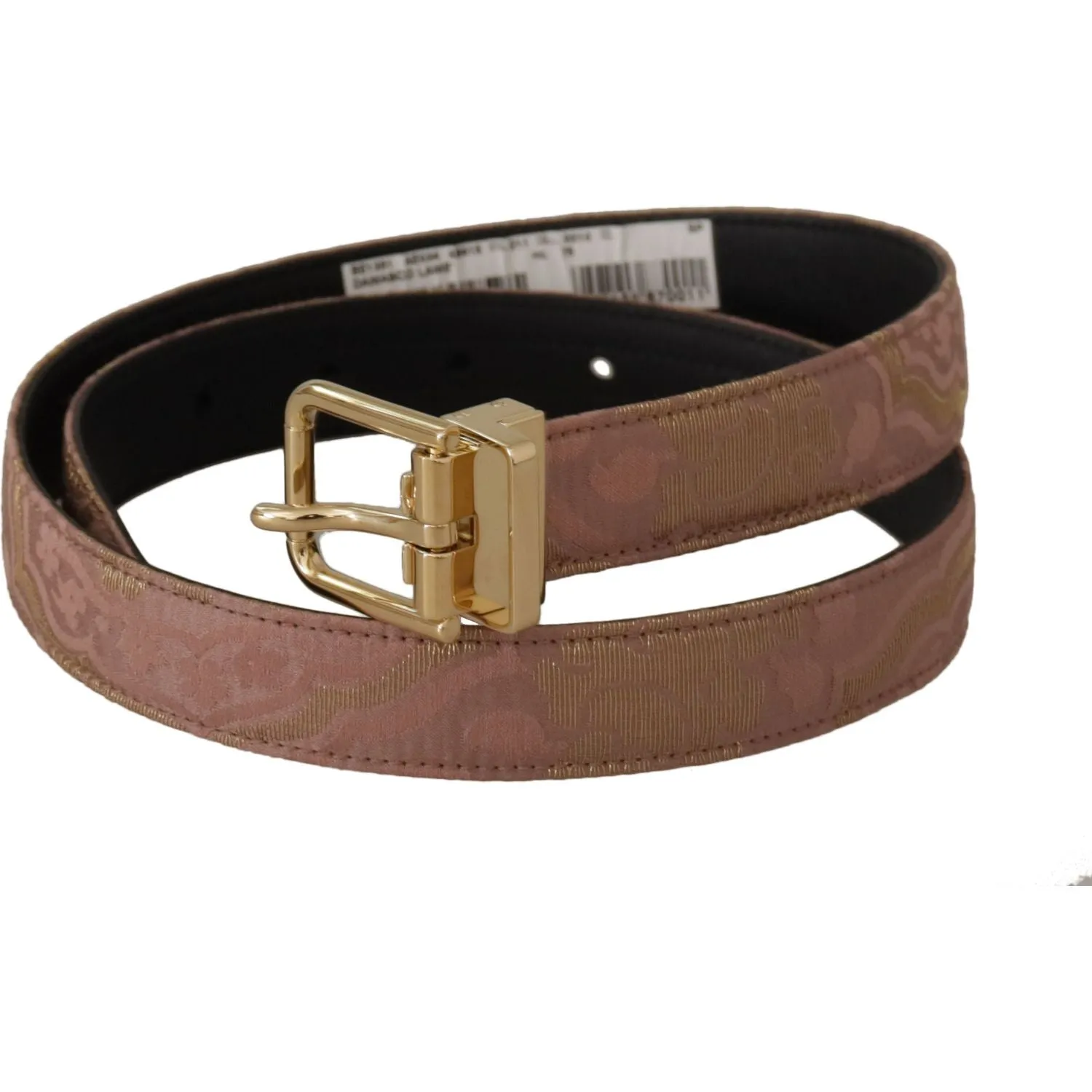 Dolce & Gabbana Chic Rose Pink Leather Belt with Logo Buckle