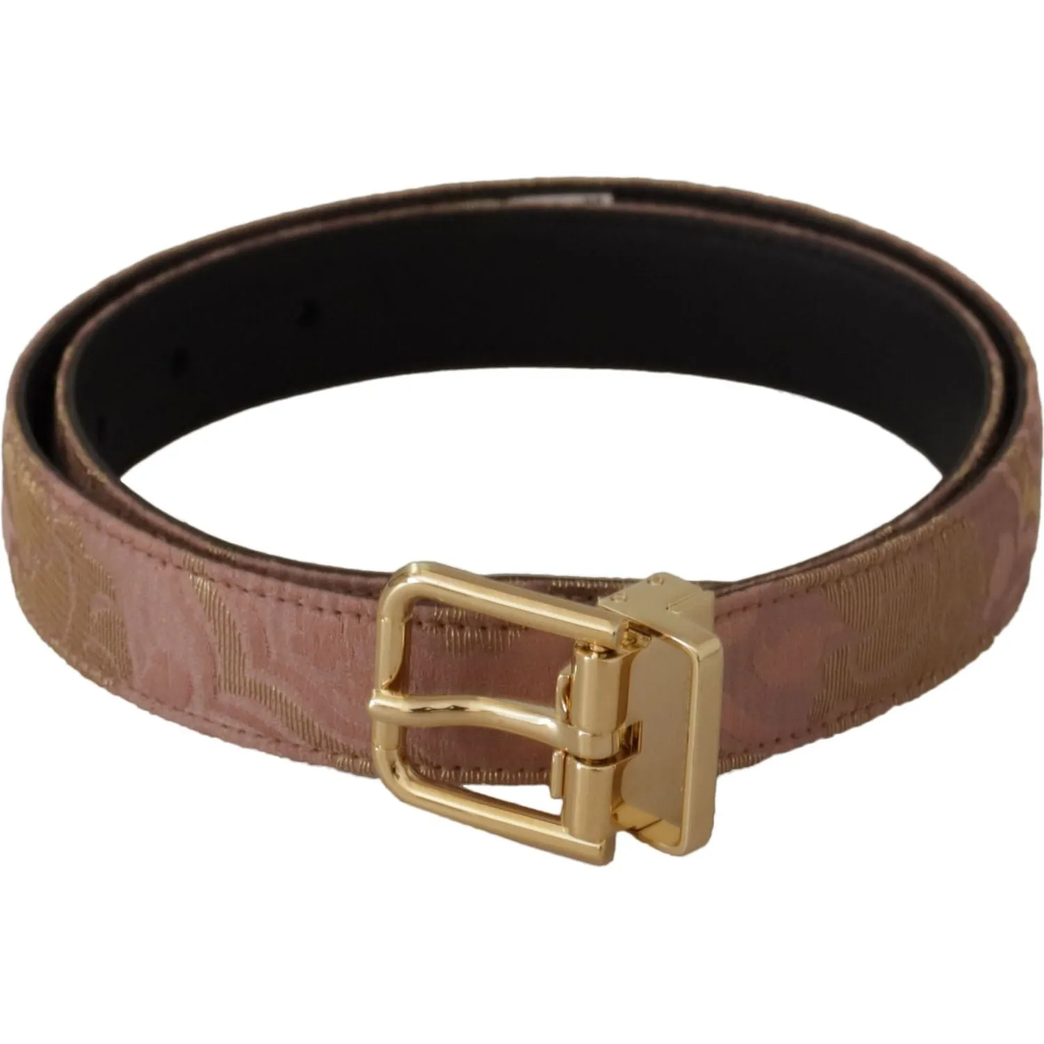 Dolce & Gabbana Chic Rose Pink Leather Belt with Logo Buckle