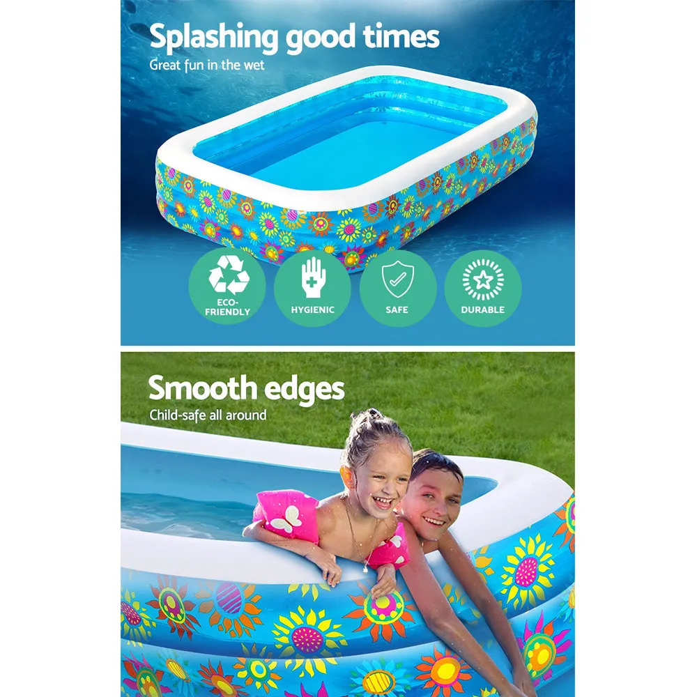 Durable Inflatable Kids Pool 305x183x56cm, 1161L, Bestway