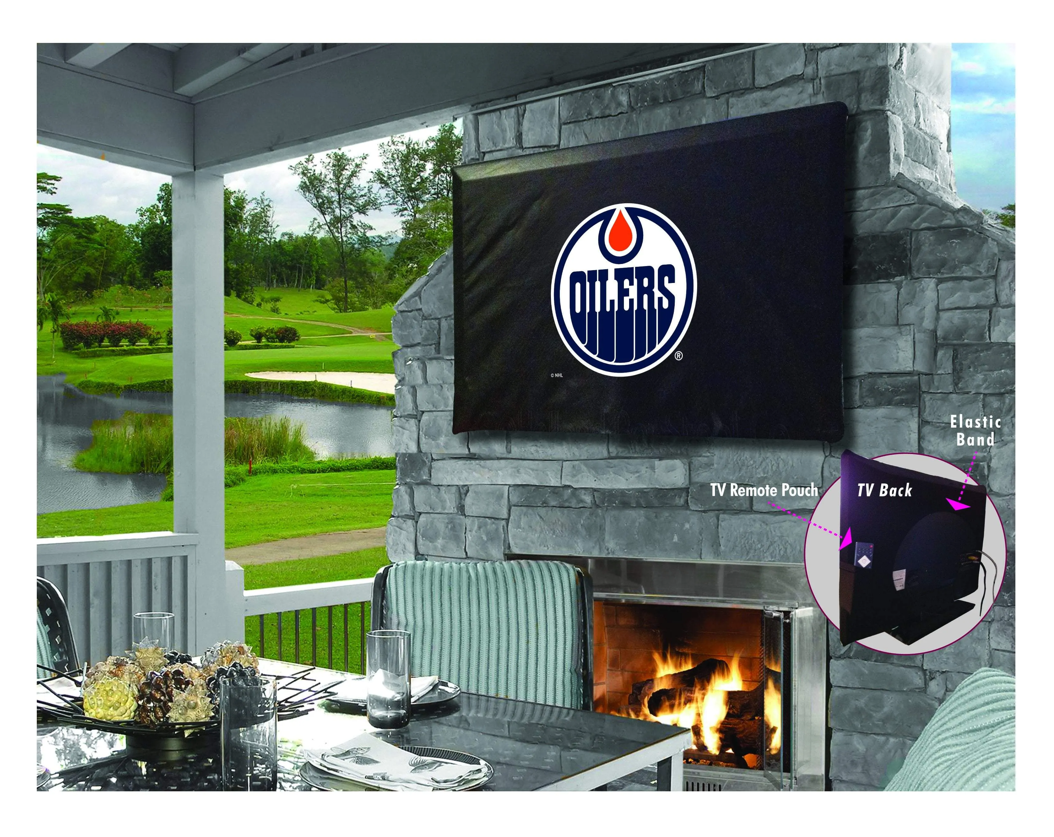 Edmonton Oilers HBS Breathable Water Resistant Vinyl TV Cover