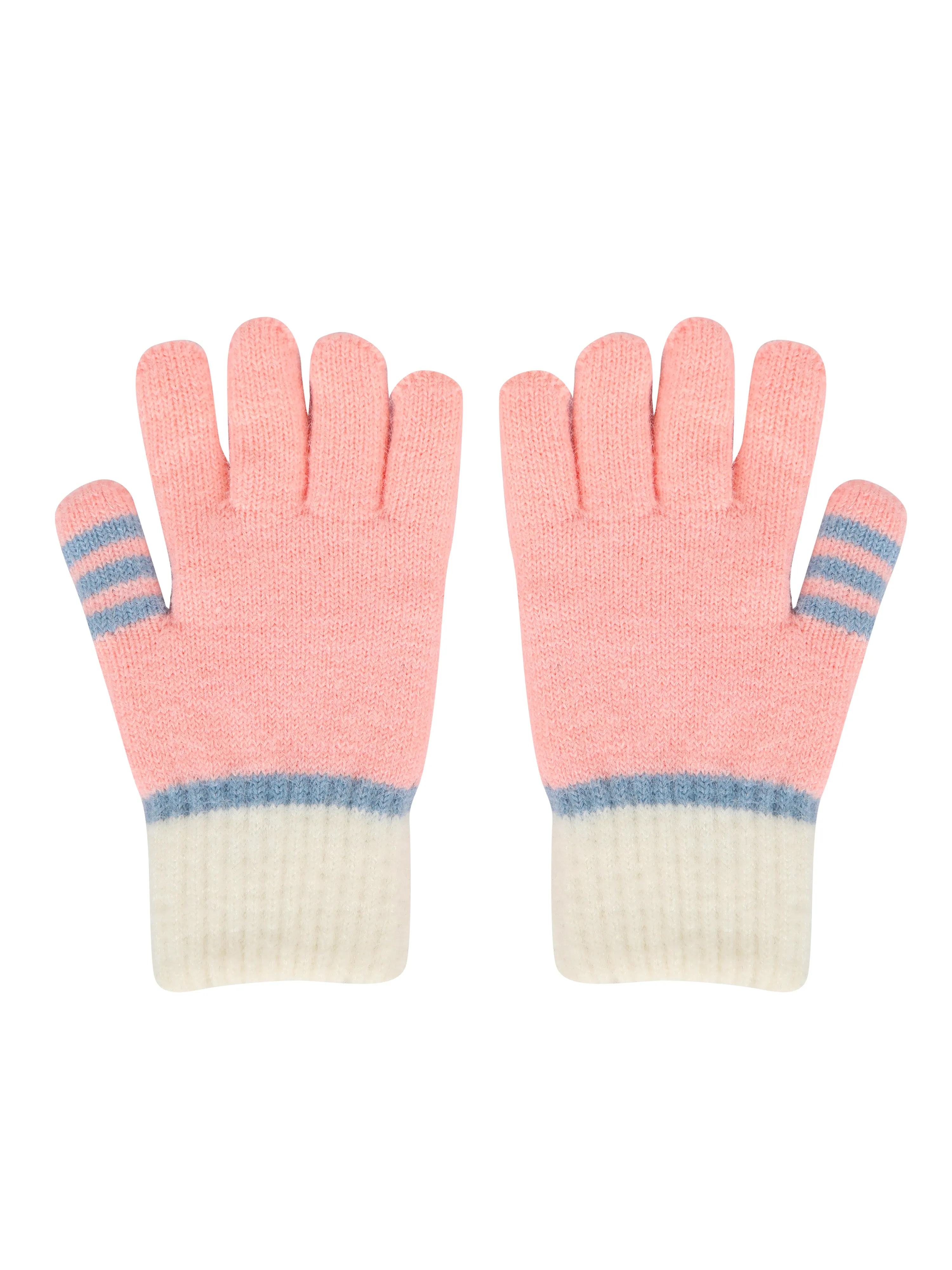 FabSeasons Acrylic warm Woolen Winter weather Double layered Gloves for Boys & Girls, fits for 6-9 years, Pack of 1