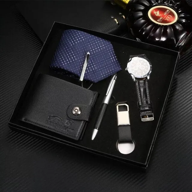 Fashion Dark Elegant Men's Watch Gift Set