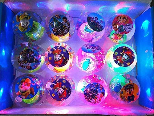 FAVELA® Led Flashing Luminous Ball 55mm Rubber Bouncing Anti-Stress Light Gift Fun Toys for Children(Pack of 3) (Multi) - Standard Size