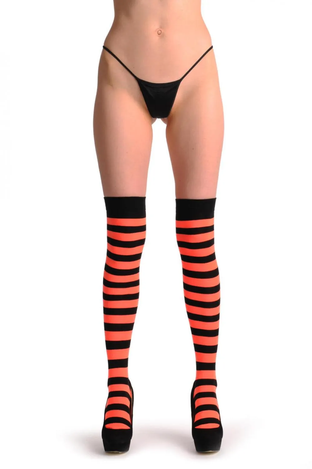 Fluorescent Orange & Black Stripes