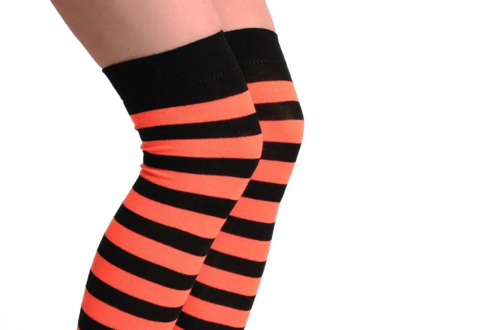 Fluorescent Orange & Black Stripes