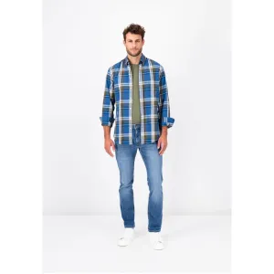 Fynch-Hatton Supersoft Cotton Checked Shirt 13087020 Wave