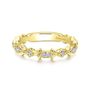 Gabriel & Co. 14k Yelow Gold Stackable Diamond Ring