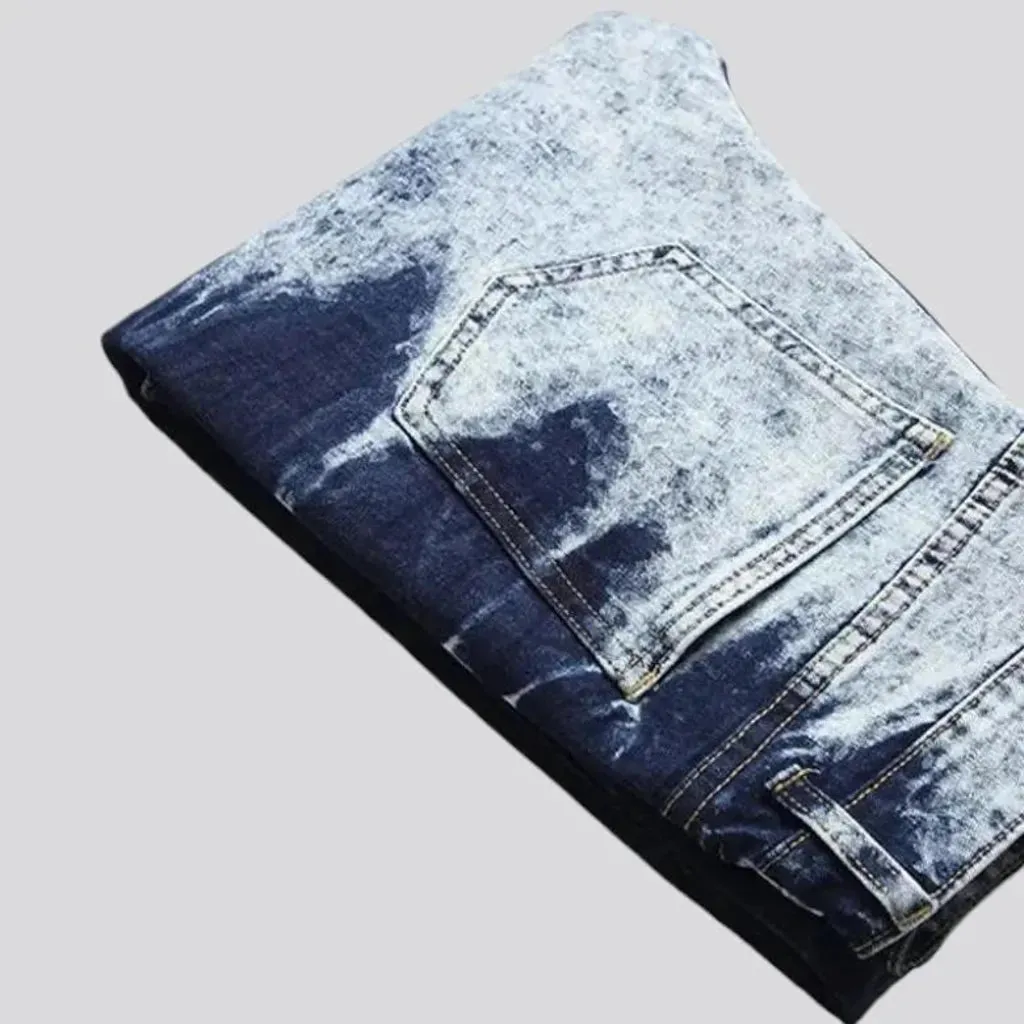 Grunge fit tie dye men's jeans