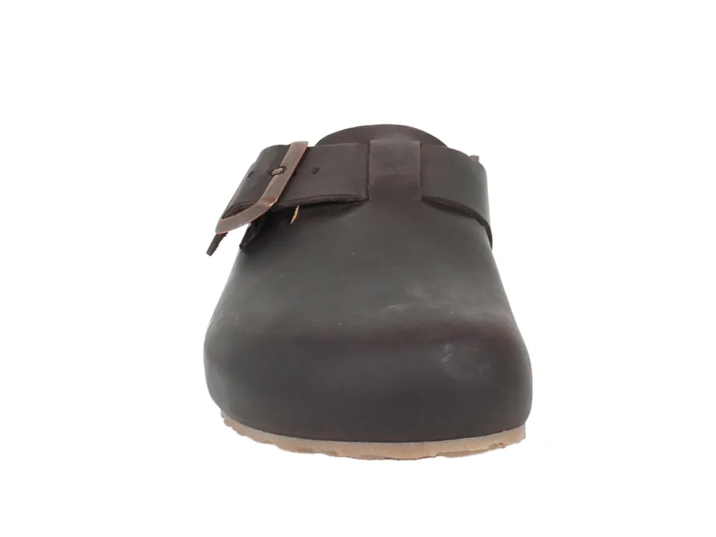 Haflinger Leather Clogs Porto Brown