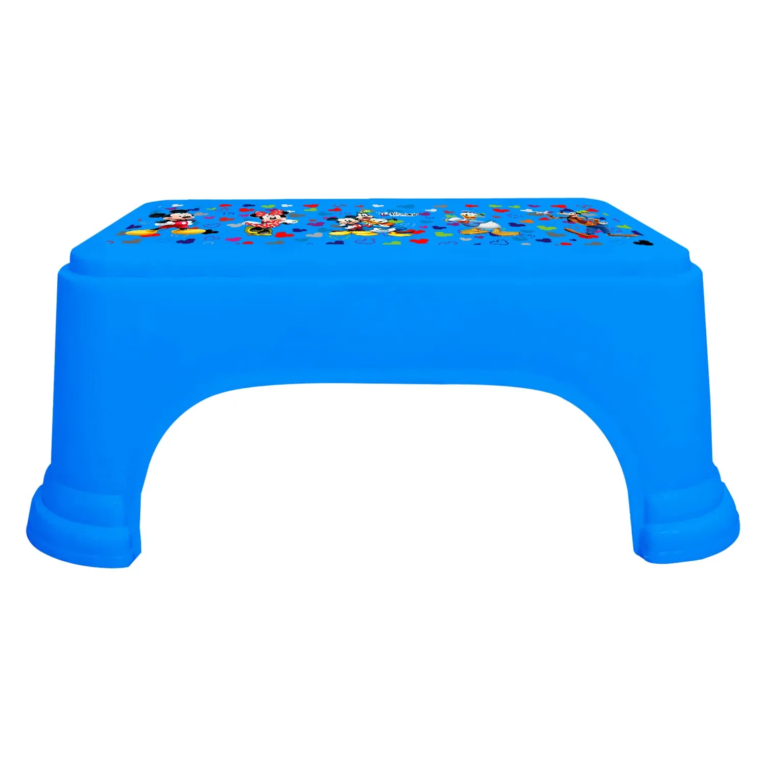 Heart Home Disney Team Mickey Print Bathroom Stool|Durable Plastic Stool for Kitchen|Stool for Kids|Patla for Toilet (Blue)