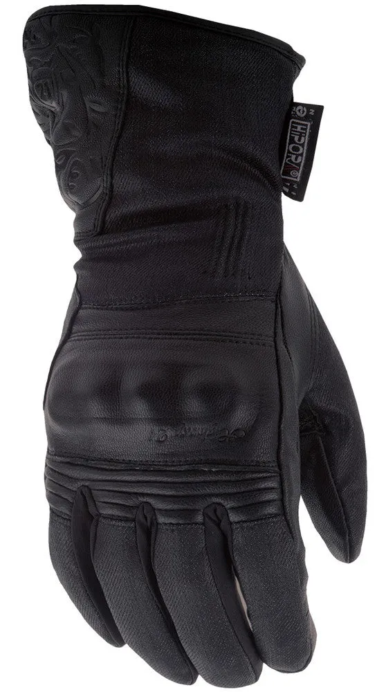 Highway 21 Women's Black Rose Motorcycle Riding Gloves