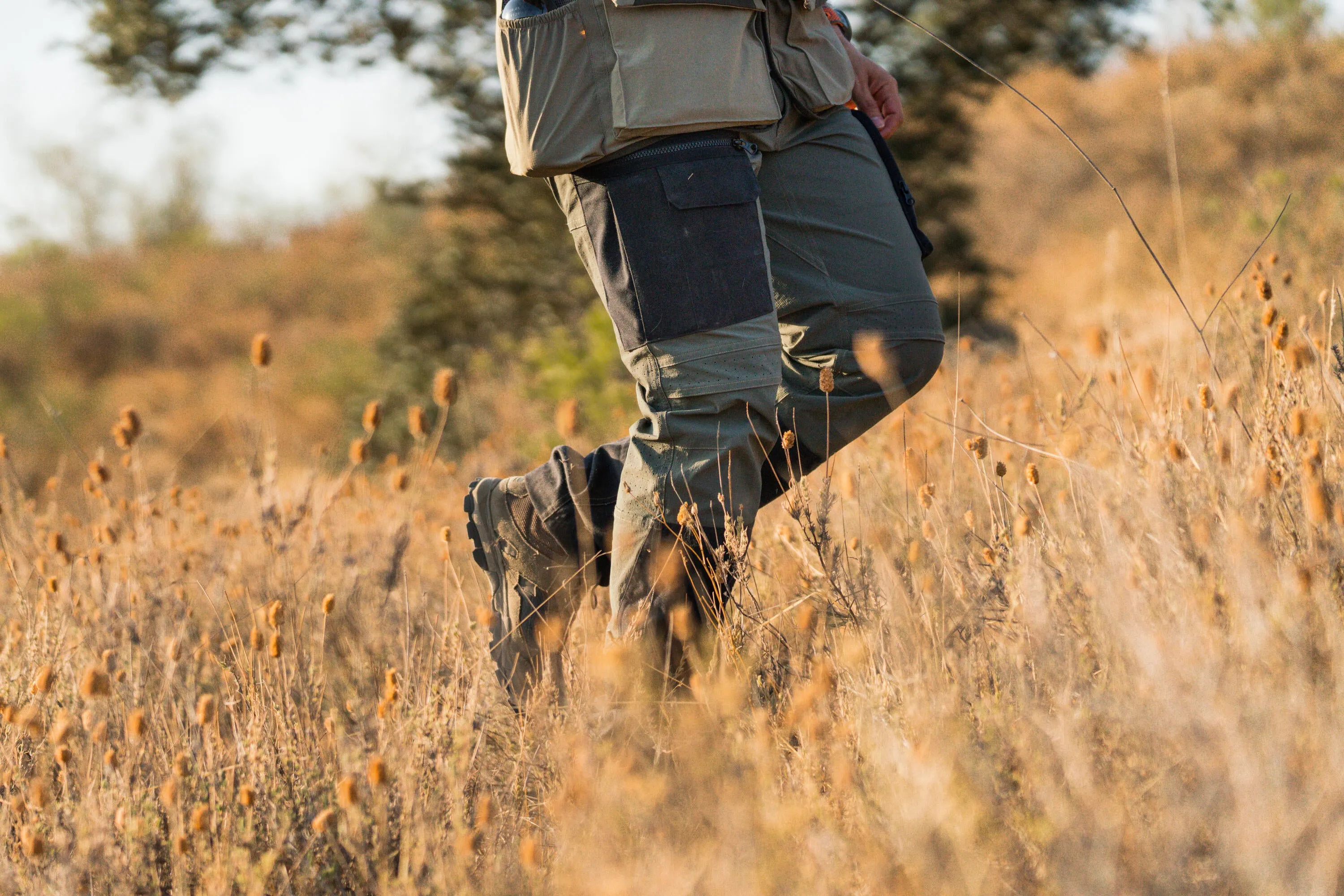 Hunting trousers 900 light durable breathable green SOLOGNAC, khaki brown