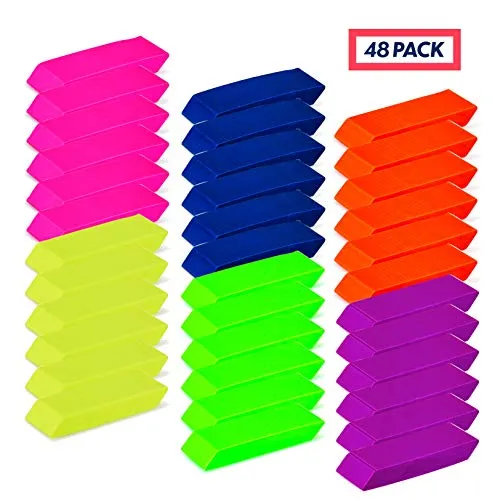 Incredible Value Premium Pencil Erasers Bright Neon Chiseled Erasers - High Quality Bulk